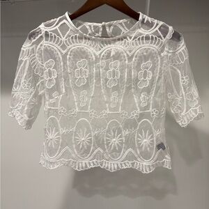 White Lace Crop Top